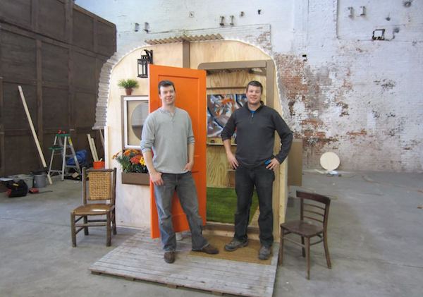 Derek and Dustin Diedricksen from RelaxShacks with their 64 square foot Tiny House slash Micro Cabin