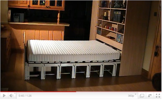 Small Space Furniture #16: High Tech Hideaway Bed And How It Works