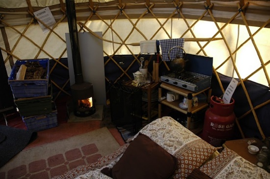 Inside of a yurt