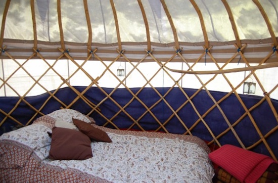 Interior of yurt