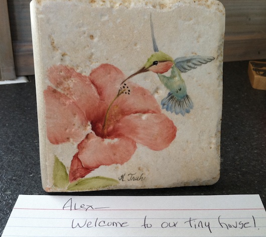 kathy-welcomes-me-to-her-tiny-house Thank you Kathy, we love it!