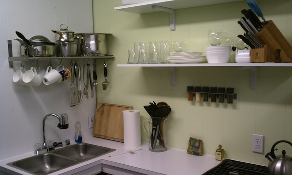 kitchenette-in-shed-workshop-barn-conversion-into-small-tiny-house kitchenette in shed workshop barn conversion into small tiny house Young Family Adopts Simple, Tiny House Living Lifestyle
