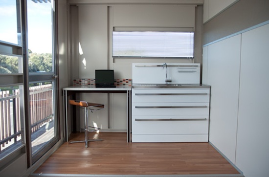 modern-shipping-container-home-3 Interior of a prefab shipping container house