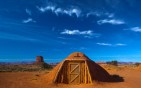 Hogan, the traditional Navajo red clay earth house