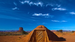 Hogan, the traditional Navajo red clay earth house Hogan, the traditional Navajo red clay earth house