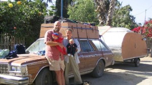 pat-and-family-with-teardrop-trailer Pat and Family and their teardrop trailer