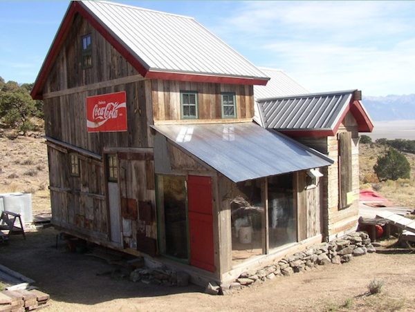 small rustic cabin for sale made with reclaimed materials   Small Rustic Cabin on 40 Acres in Colorado with Mountain Views for Sale
