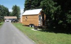 Tiny Log Cabin Rental on a Trailer