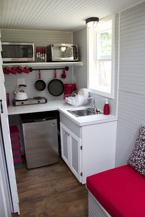 tiny house on wheels kitchen view   Tennessee Tiny Homes