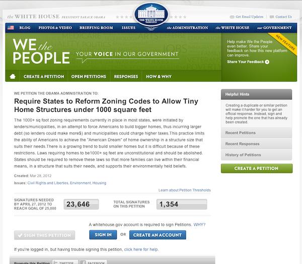 tiny-house-us-zoning-legalization-petition-us-white-house-obama-administration tiny house us zoning legalization petition us white house obama administration How You Can Help Get Tiny Houses Legalized for US Zoning Codes: Petition