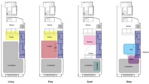 Tiny Transforming Apartment Floor Plans