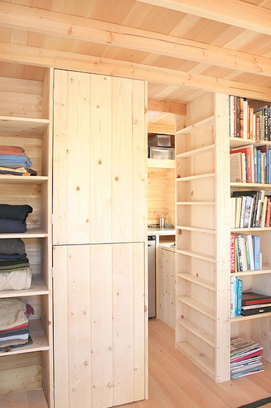 Tiny House Shelving and Storage in the Weebee by Jay Shafer
