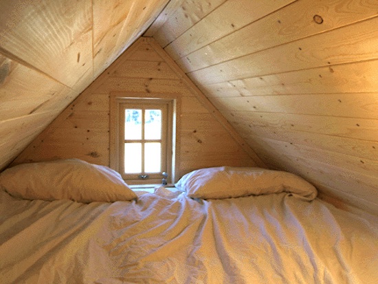 View of Bed in the Sleeping Loft - XS House